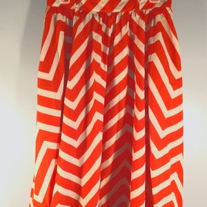 Xhilaration Orange Zig Zag A Line Skirt Womens Size S
